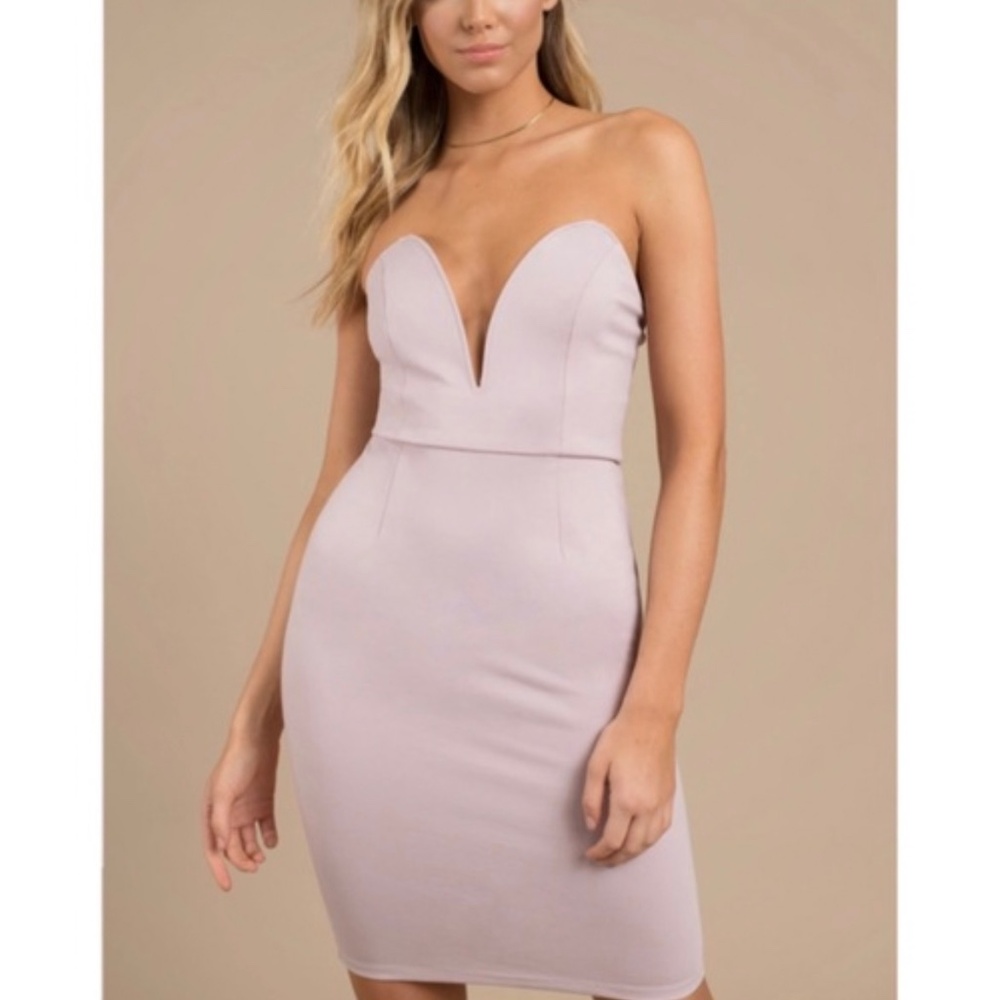 Tobi Lilac Strapless Sweetheart Mini Dress